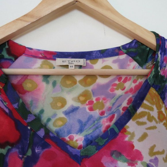 Vintage Y2K Etro Floral Stretchy Top Shirt 44 - Picture 3 of 7
